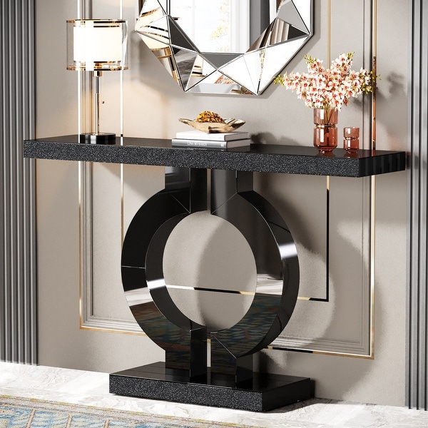 Venetian mirrored compact console table sale