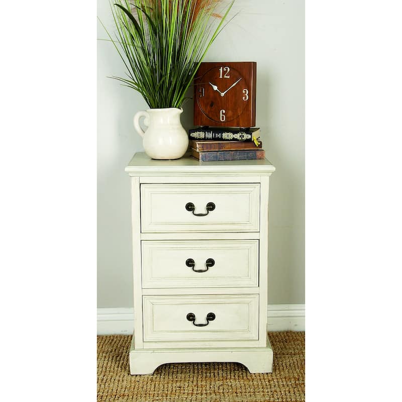 Wood 3 Drawer Room Cabinet - Cream - Roche River Decor