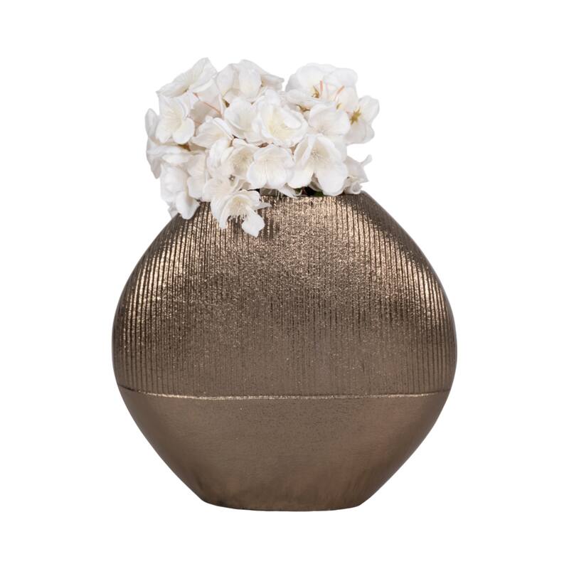 Modern Round Metal Table Vase - Flower Vase