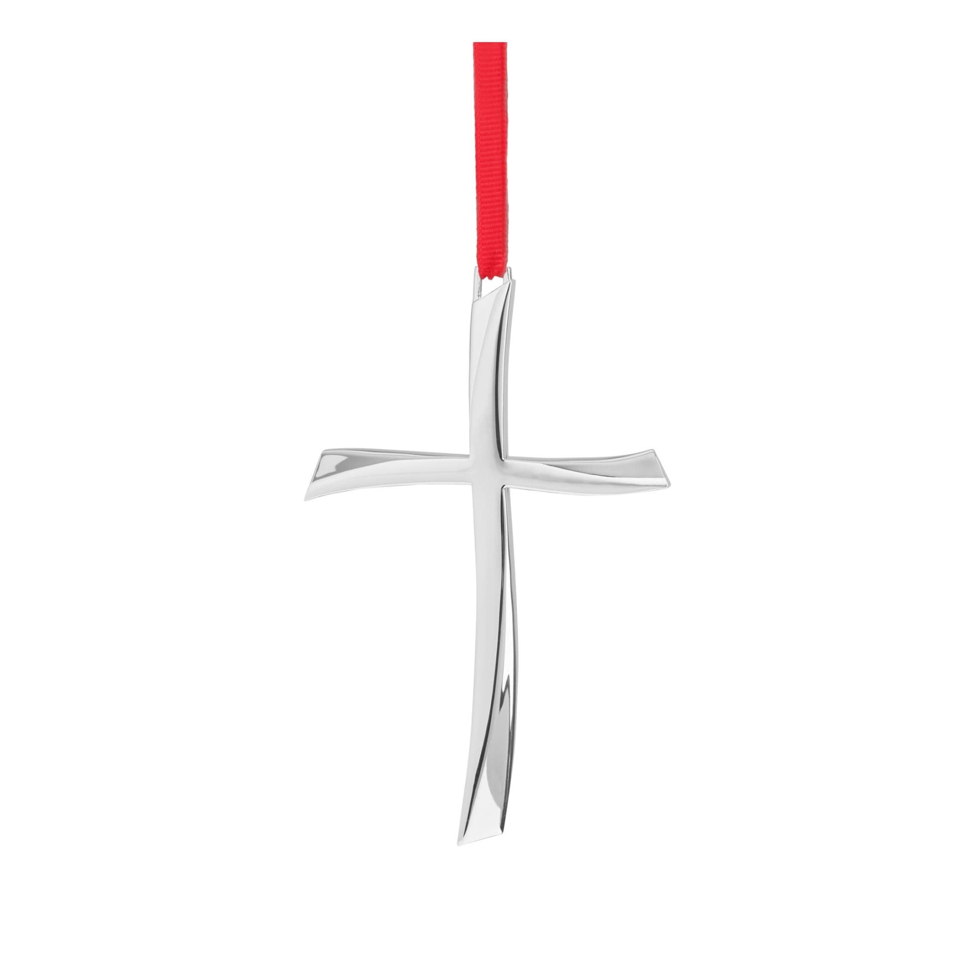 Nambe Nouveau Cross Ornament - 3.3” x 5.5”