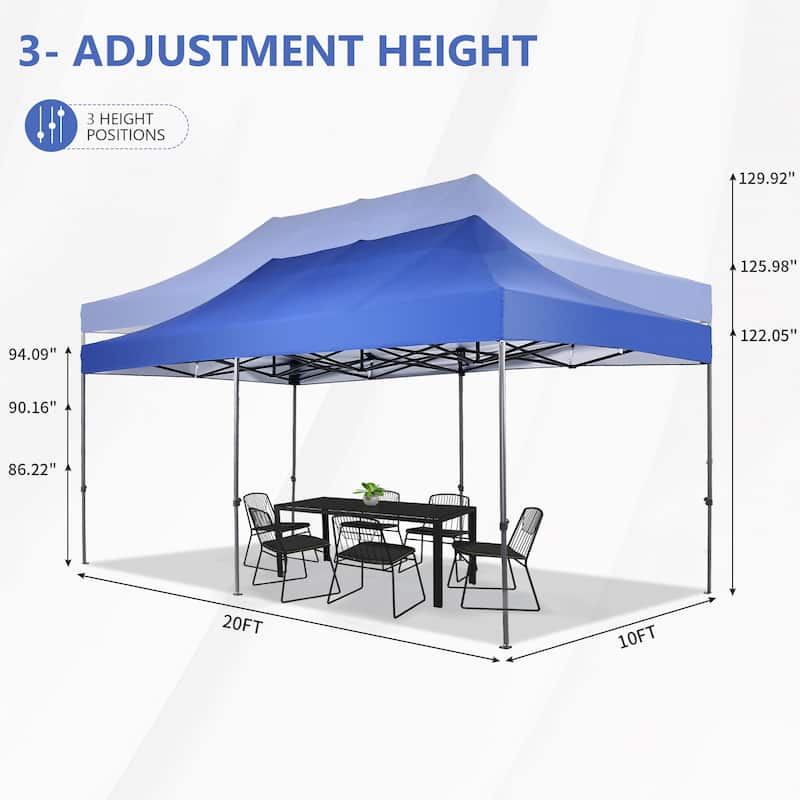 Ainfox 10x20Ft Pop up Canopy Tent Party Heavy Duty Instant Gazebo with 4 Removable Sidewalls