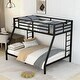 preview thumbnail 2 of 7, Twin XL over Queen Metal Bunk Bed with 2 Side Ladders and Full-Length Guardrail