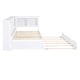 preview thumbnail 12 of 11, Twin Daybed White Sofa Bed wTrundle Bookcase Storage Cabinet USB Ports