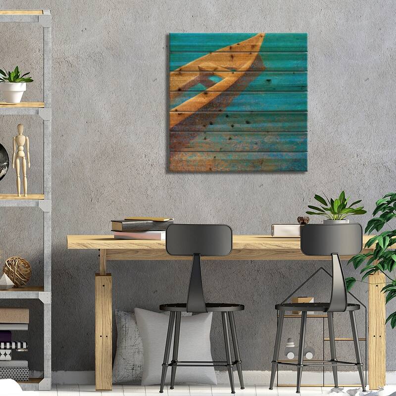Nicaraguan Blues Print On Wood by Iris Scott - Multi-Color