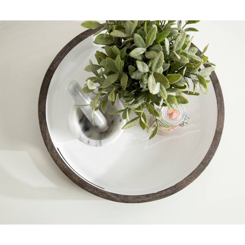 Kate and Laurel Ehrens Round Decorative Wood Tray