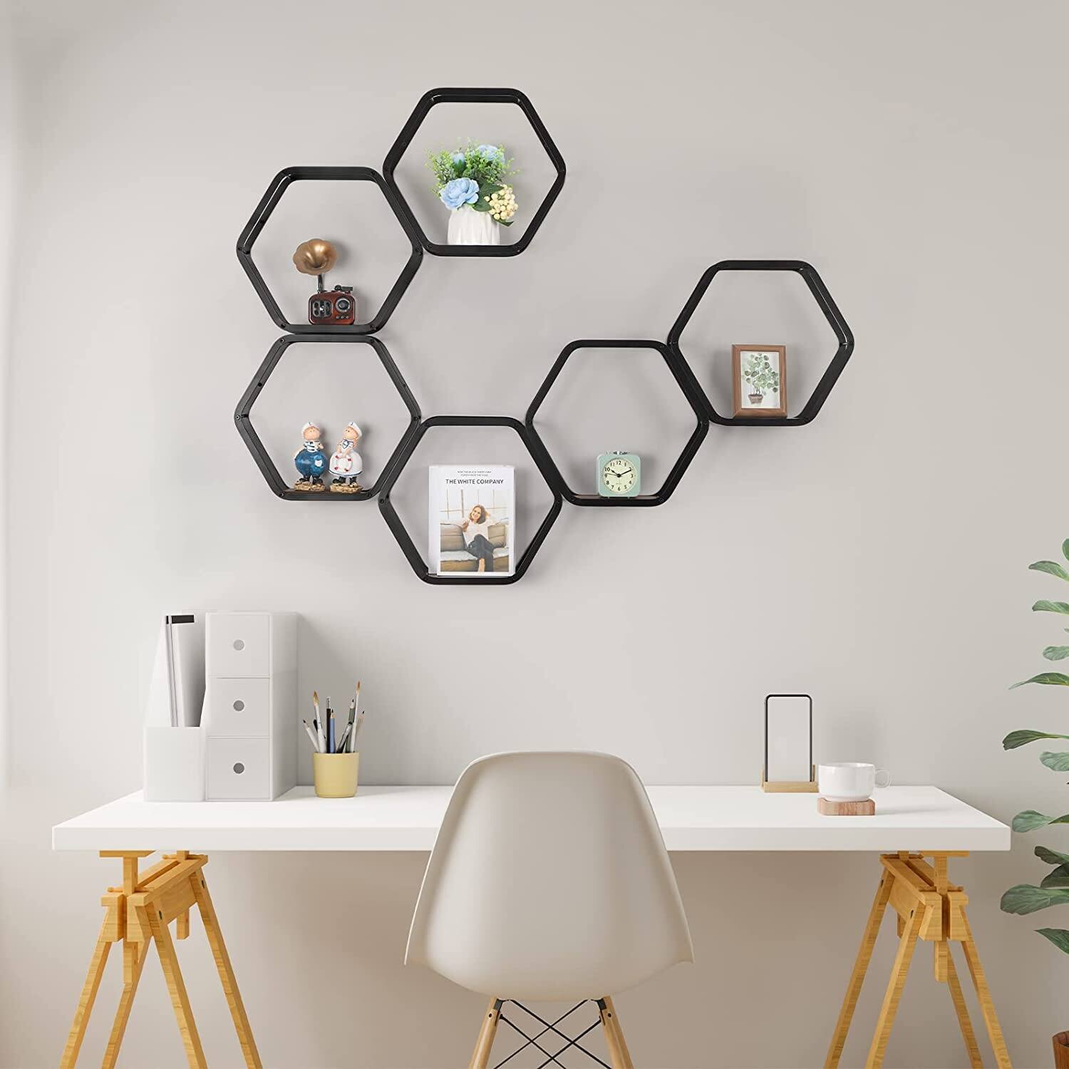 Hexagon Floating Shelves Black Metal Bed Bath & Beyond 37250673