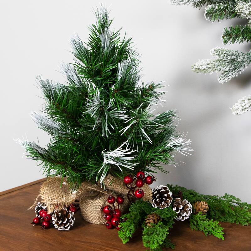 Whitecap Pine Artificial Mini Christmas Tree - 14" - Unlit - 1 Foot