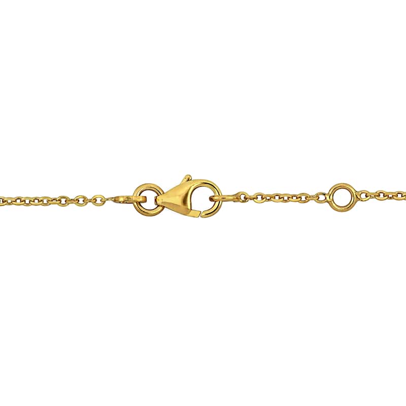 Miadora Light Pink Enamel Heart Bracelet 14K Yellow Gold