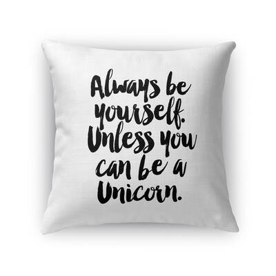 Kavka Designs black/ white unicorn accent pillow with insert