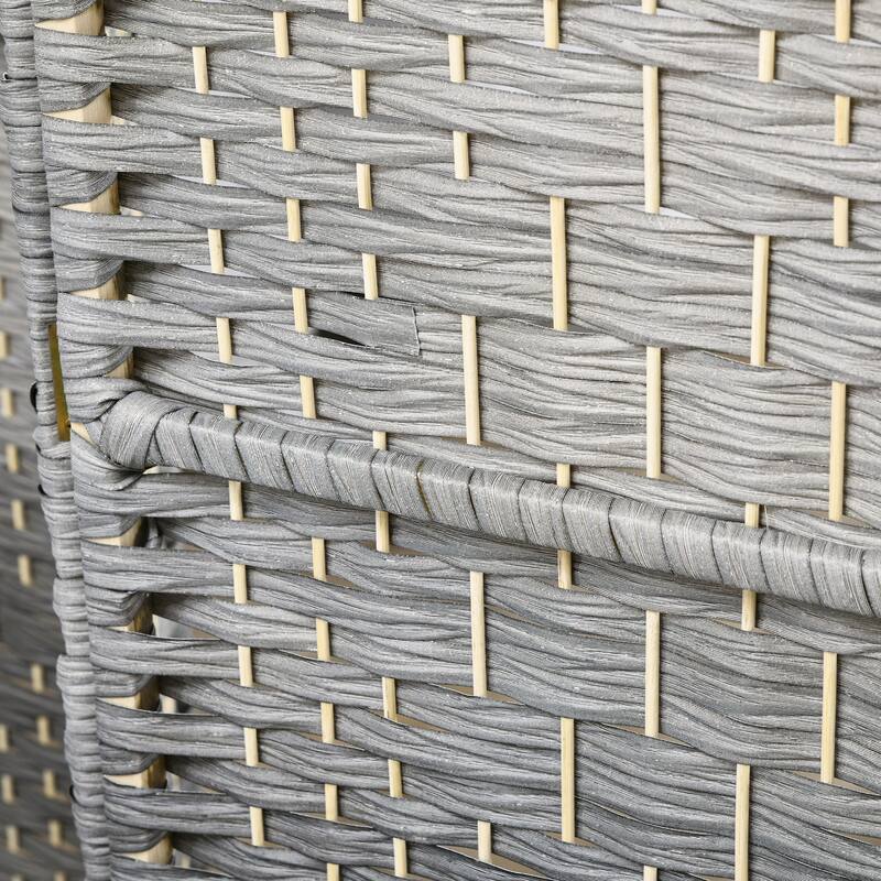 6' Tall Wicker Weave 6 Panel Room Divider Privacy Screen