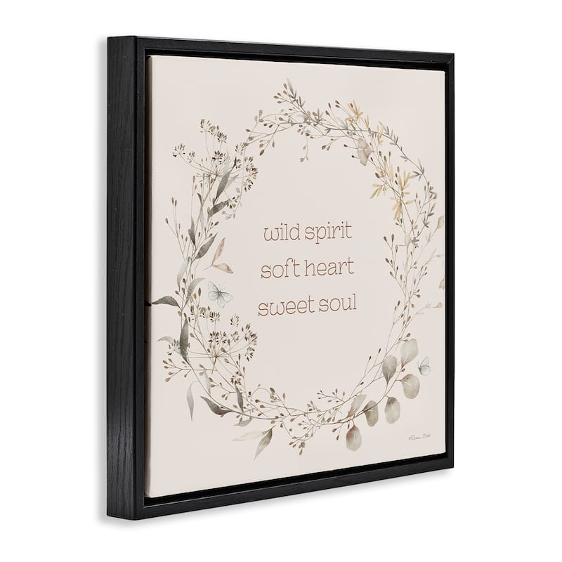 Stupell Wild Spirit Soft Heart Sweet Soul Framed Floater Canvas Wall Art Design By Susan Ball