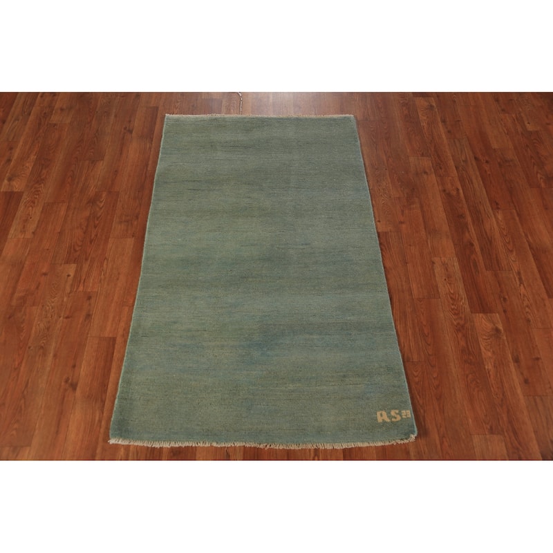 Modern Gabbeh Oriental Rug Handmade Solid Contemporary Wool Carpet - 2'6" x 4'0"