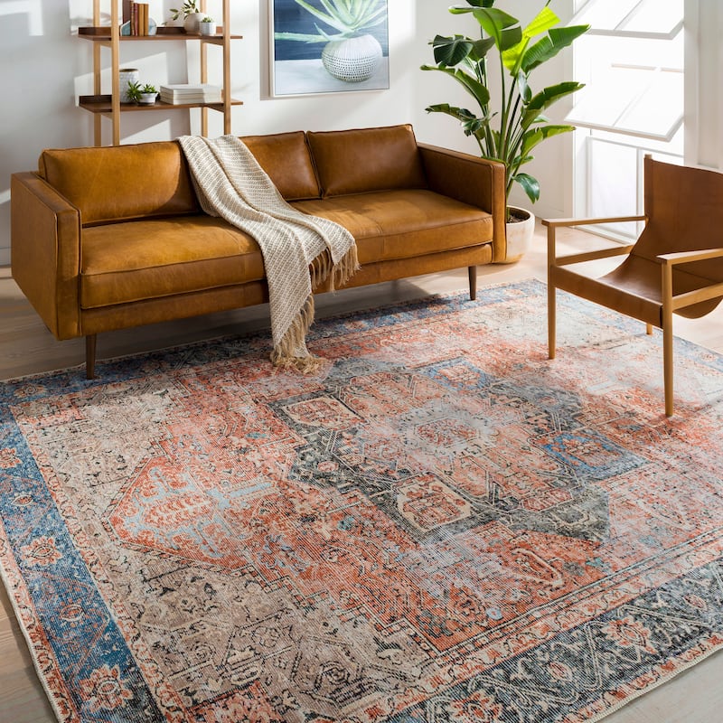 Livabliss Zakariya Vintage Medallion Machine Washable Area Rug