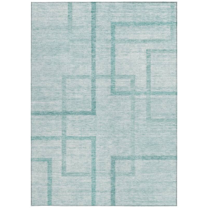 HomeRoots Geometric Transitional Rectangle Outdoor Rug