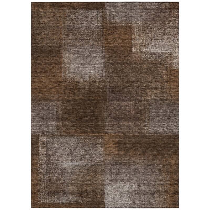 HomeRoots Abstract Transitional Rectangle Outdoor Rug