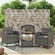 preview thumbnail 6 of 43, Corvus Fatih 3-piece Outdoor Wicker Rocking Chat Set with Cushions