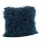 preview thumbnail 18 of 25, Wool Mongolian Lamb Fur Decorative Throw Pillow 16 X 16 - Teal