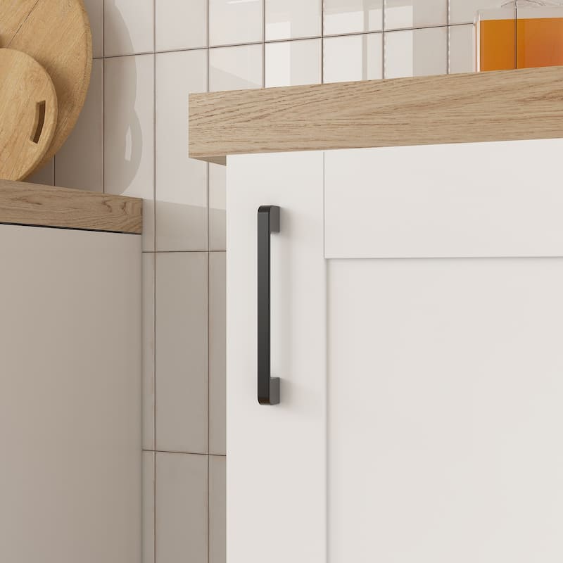 Modular White Kitchen Cabinet Set Customizable Base and Wall Cabinets Pantry Storage and DIY Countertop Design(Without desktop)