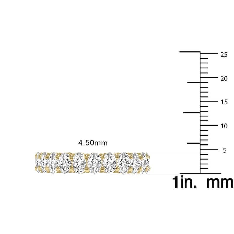 Marquee Jewels Oval Lab Grown Diamond Eternity Band in 14K Yellow Gold (3.30 Carat TW)