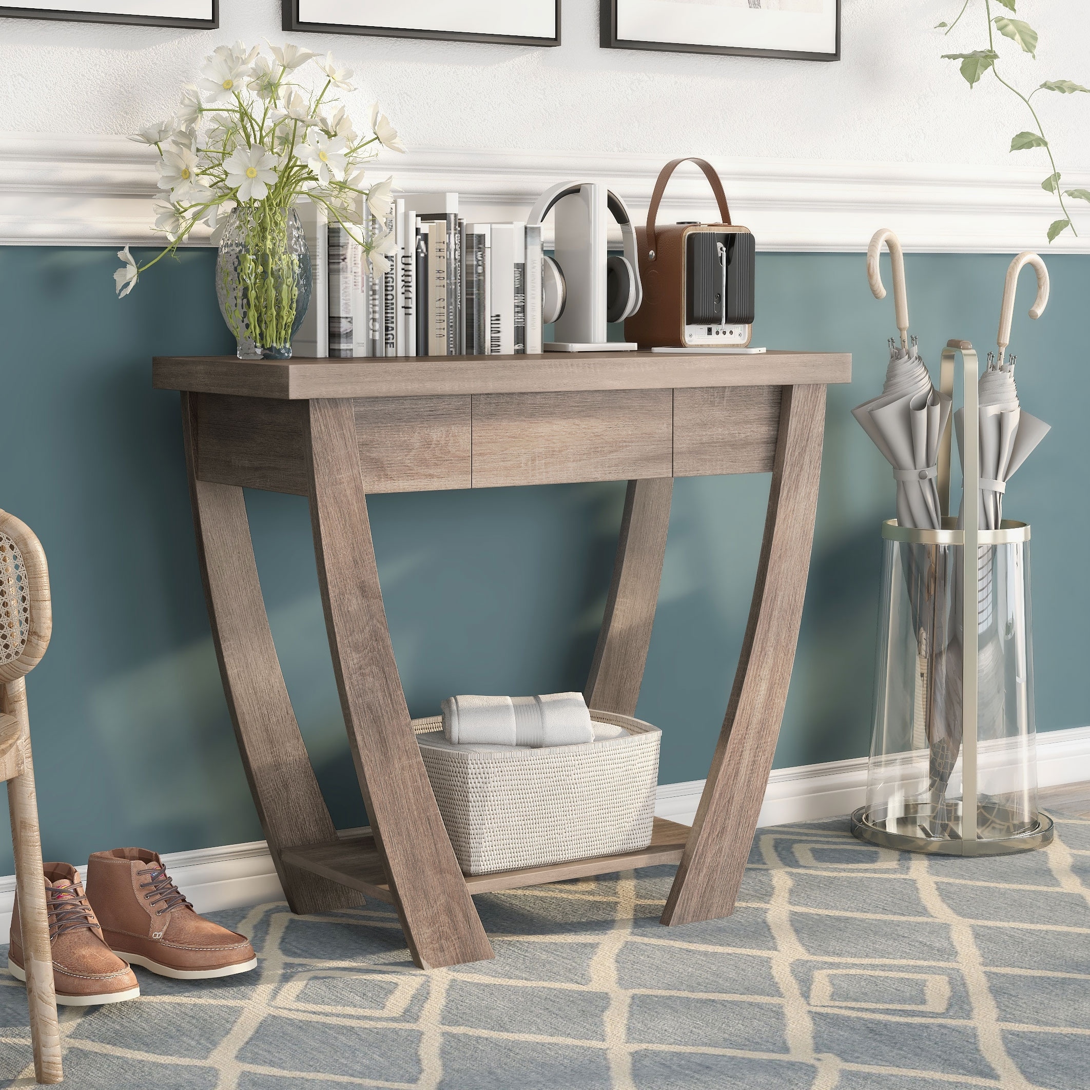 Copper Grove Cataraqui Borramora Modern 36-inch 1-Shelf Console Table