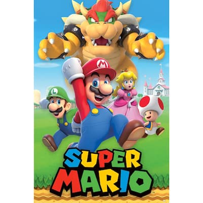Super Mario - Character Montage Art Poster - 24 x 36 Inch
