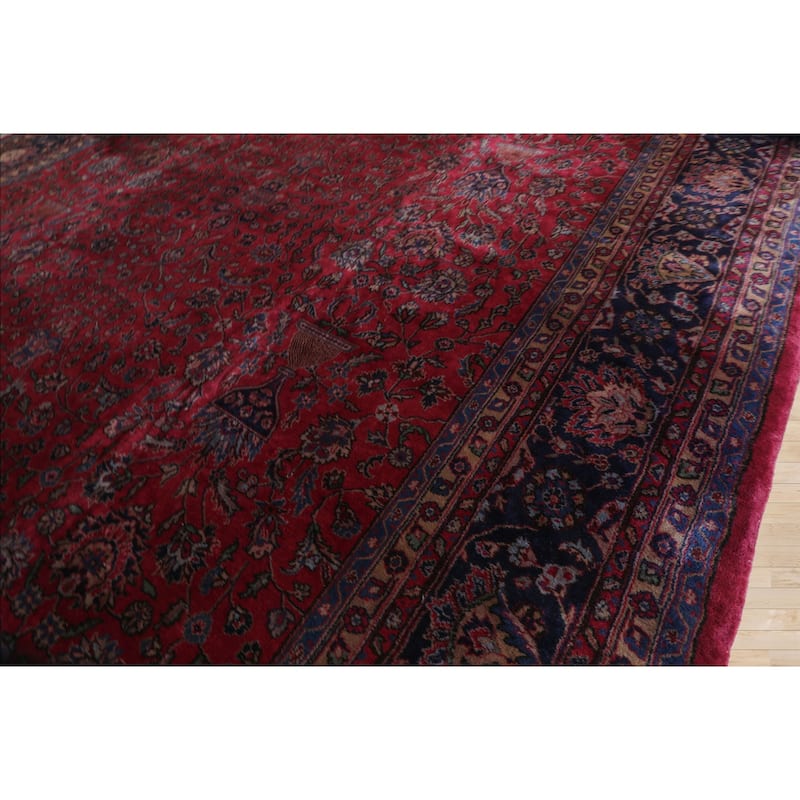 14x21 Oversize Hand Knotted Wool Wine Red Agra Traditional Deep Rug - 14' x 21'