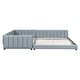 preview thumbnail 6 of 13, Queen Size & Twin XL Size Upholstered Platform Bed, PU Leather Mother & Child Bed, Convertible for Two Separate Beds, Gray