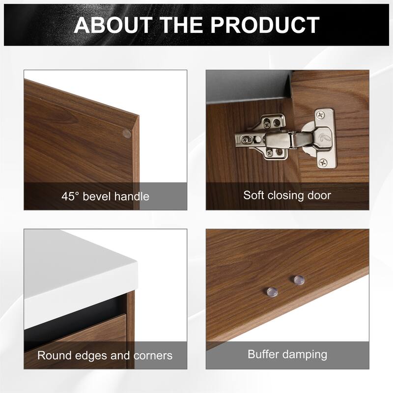 Bathroom Vanity with resin Countertop Sink