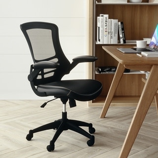 Mid-Back Mesh Swivel Ergonomic Task Office Chair with Flip-Up Arms - Bed Bath & Beyond - 22751649