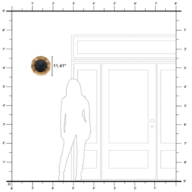 Matte Black & Gold Foil Round Dimmable Integrated LED Wall Sconce