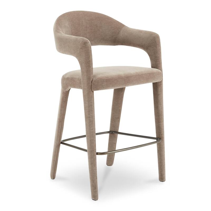 NADAAL STUDIOS Bryn, Bar Stool With Open Barrel Back - 23.6"W x23.3"D x42.9"H