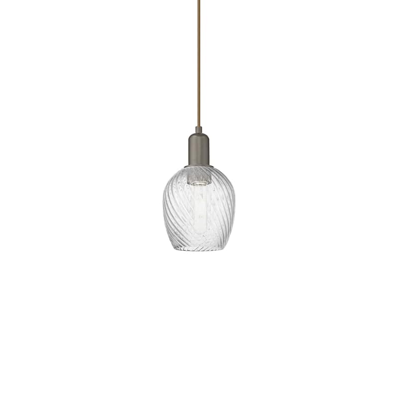Innovations Lighting 716-1P-11-6 Salina Pendant Salina 6" Wide Mini - Oil Rubbed Bronze / Clear Spiral Fluted