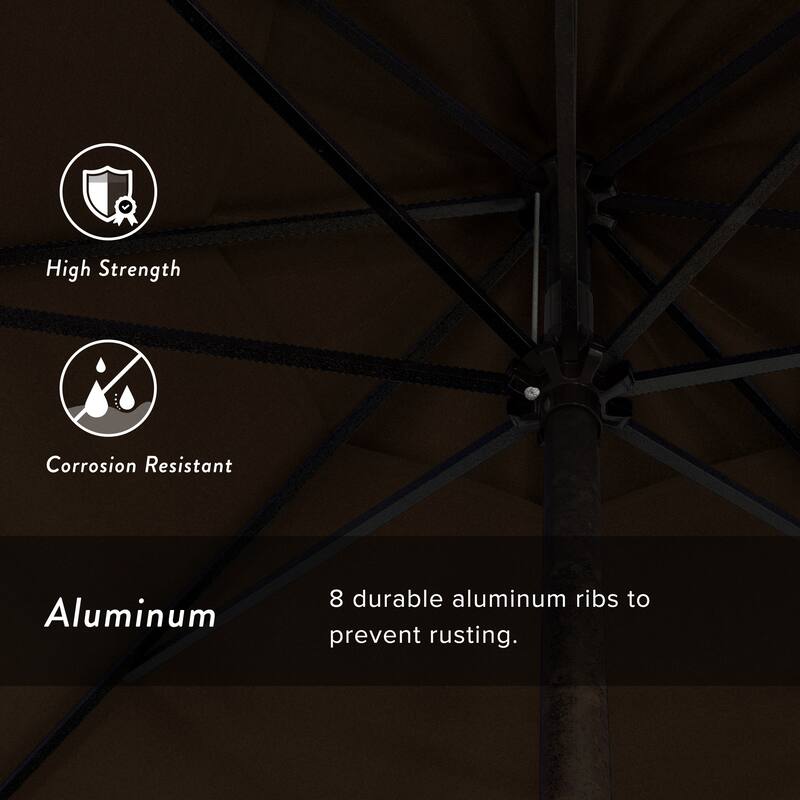 North Bend 9-foot Round Auto-tilt, Bronze Finish, Sunbrella Patio Umbrella by Havenside Home