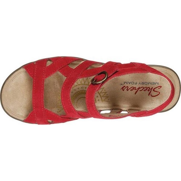 skechers sandals womens red