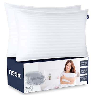 Nestl 100% Cotton Cover Premium Plush Down Alternative Bed Pillow