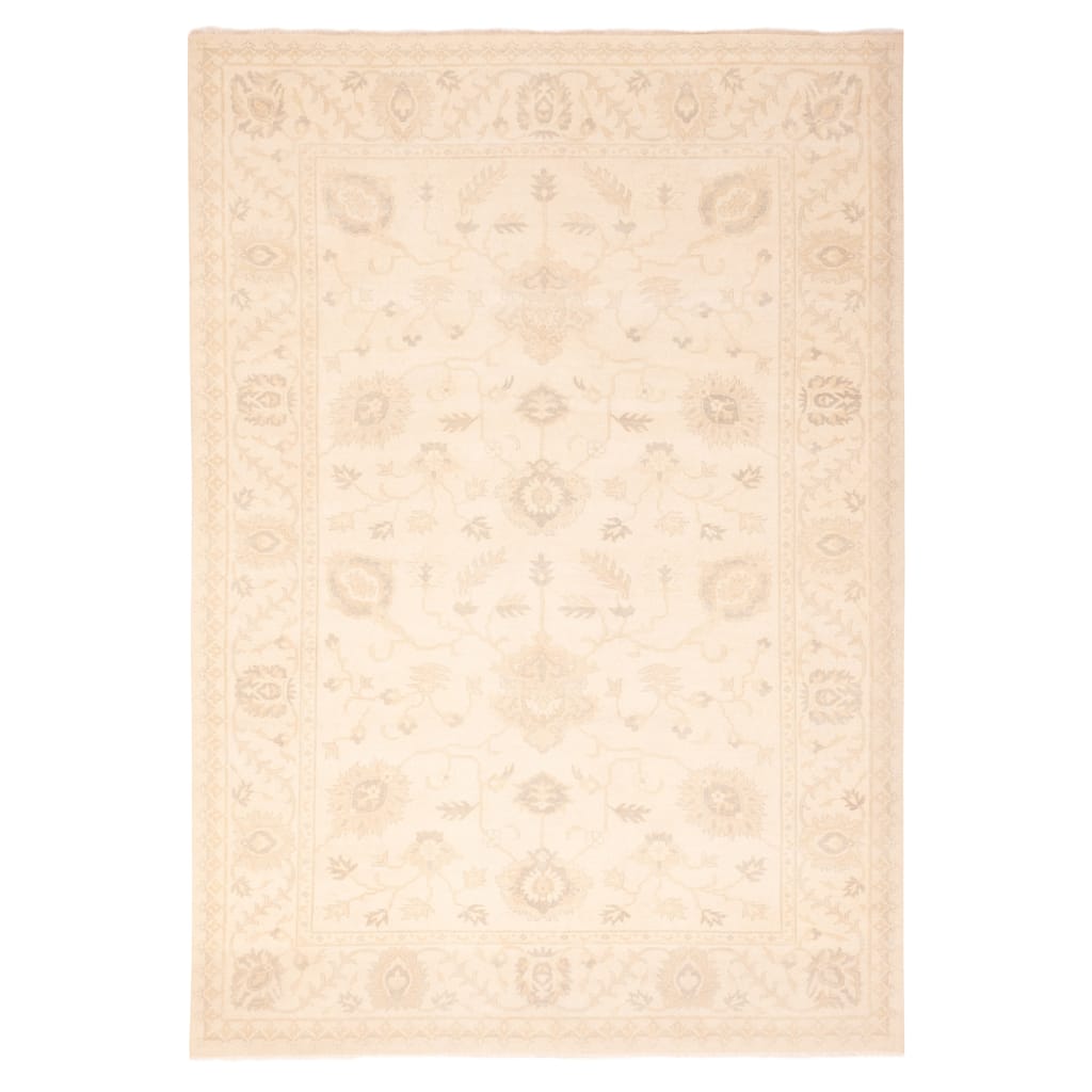 ECARPETGALLERY Hand-knotted Modern Oushak Ivory Wool Rug - 9'6 x 13'5