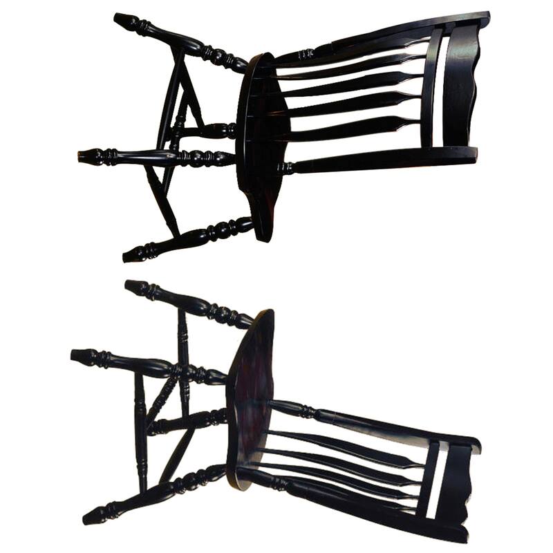 Distressed Wooden Side Chairs - 42" - Black - Set of 2