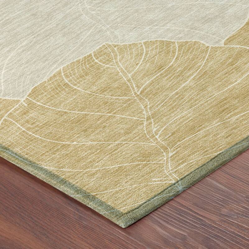 Machine Washable Indoor/ Outdoor Tropical Floral Chantille Rug