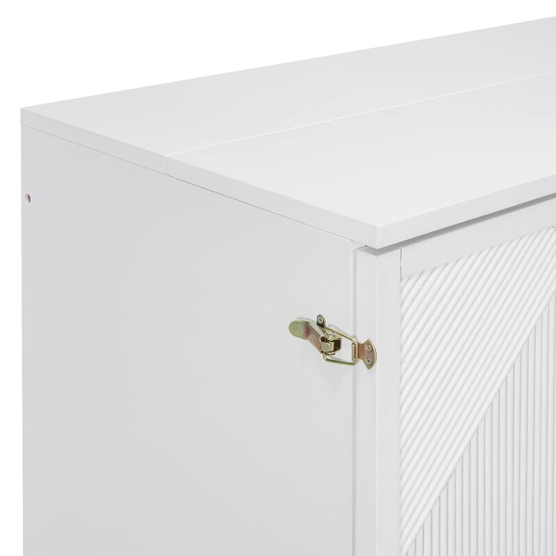 Queen Size Folding Murphy Bed Cabinet with USB Charging Ports, Storage Drawer & Wheels, Space-Saving Convertible Design