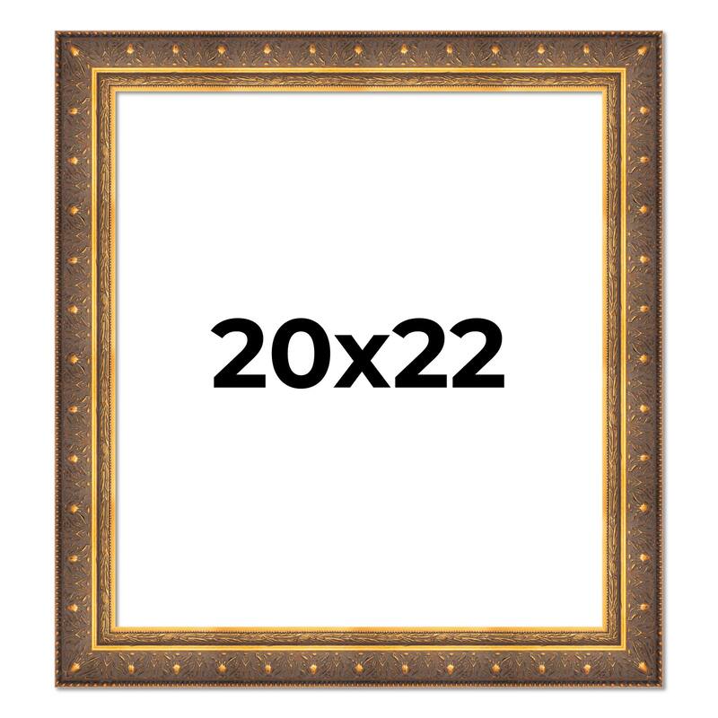 20x22 Frame Vintage Gold Solid Wood Picture Frame | 2.5 Inch Moulding