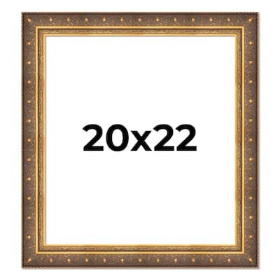 20x22 Frame Vintage Gold Solid Wood Picture Frame | 2.5 Inch Moulding