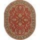 preview thumbnail 45 of 53, Artistic Weavers Coliseum Hand Tufted Traditional Border Wool Area Rug 8' x 10' Oval - Rust/Grey