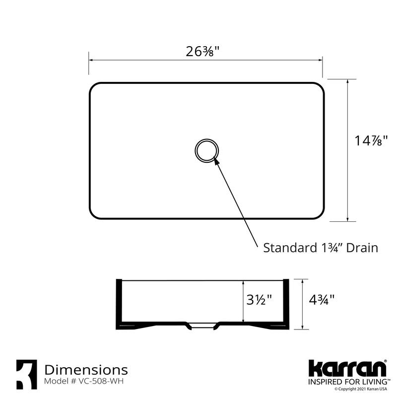 Karran Valera 27" Vitreous China Vessel Bathroom Sink in White
