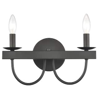 Williamson 14-inch Wide 2-Light Vanity Light in Black