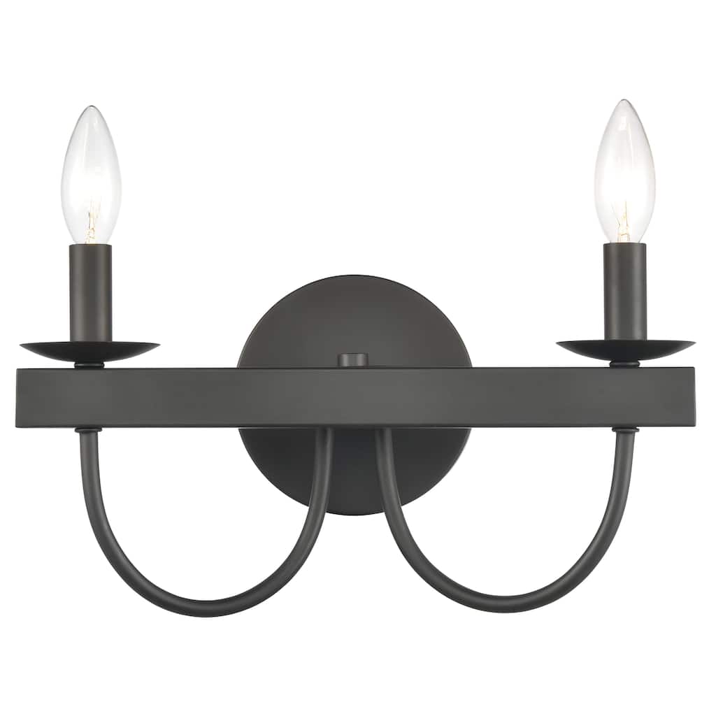 Williamson 14-inch Wide 2-Light Vanity Light in Black