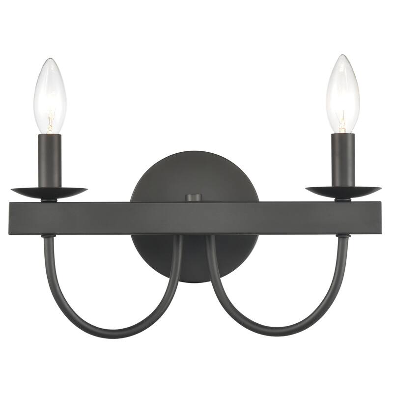 Williamson 14-inch Wide 2-Light Vanity Light in Black - 14