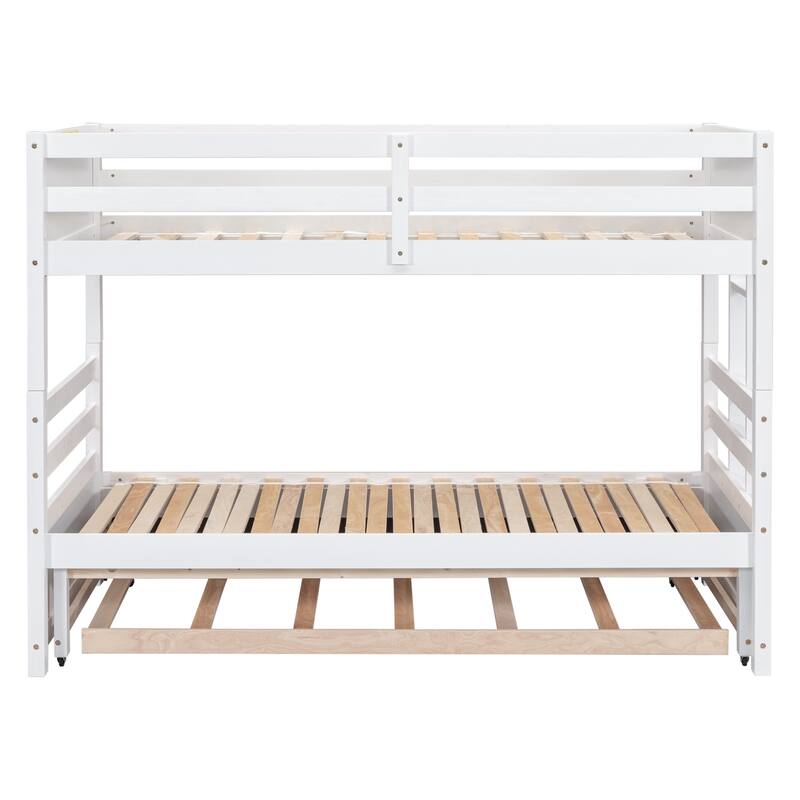 Triple Bunk with Artsy Stackable design Twin over Pullout, Solid, knot
