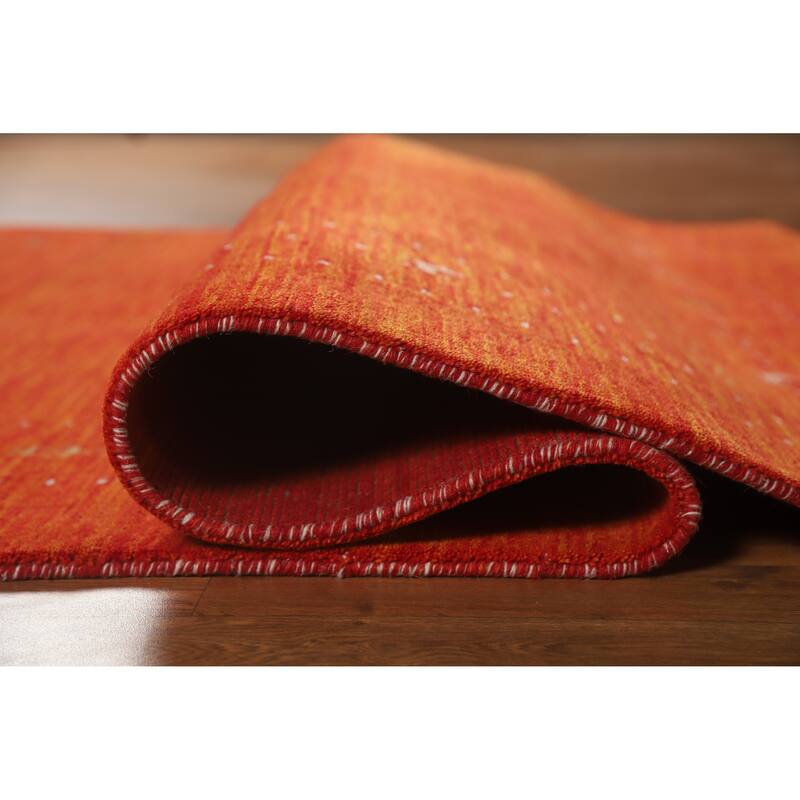 Hand Knotted Oriental 100% Wool Carpet Tribal Tribal Oranges & Rust Gabbeh Area Rug - 8' 0'' X 5' 0''