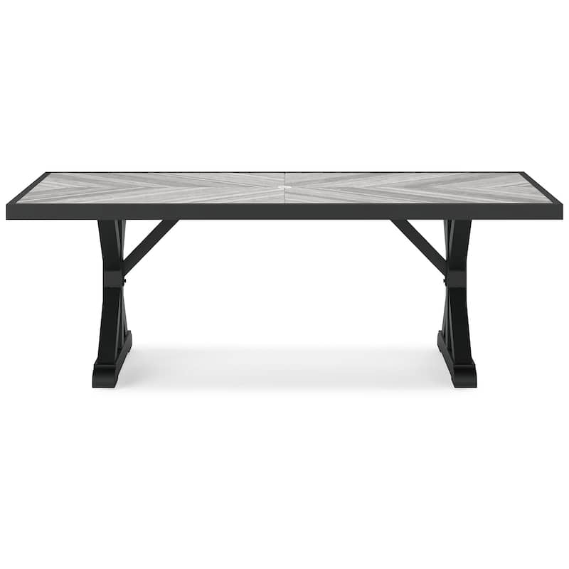 Signature Design by Ashley Beachcroft Black/Light Gray 5-Piece Outdoor Dining Package - 84.25" W x 42.25" D x 29.25" H