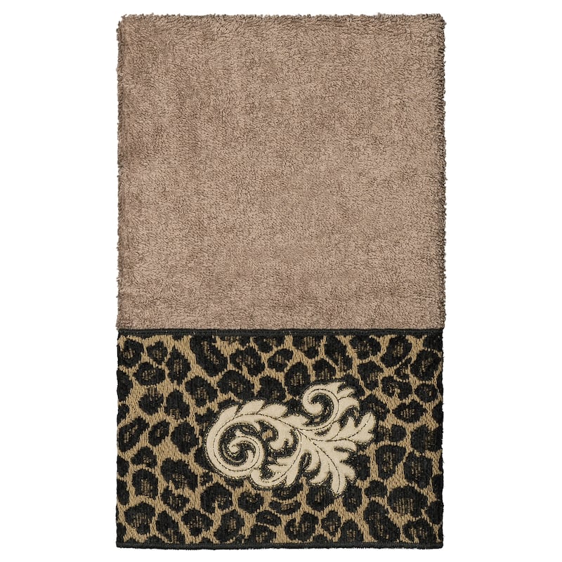 Authentic Hotel and Spa 100% Turkish Cotton April Embellished Hand Towel - Latte